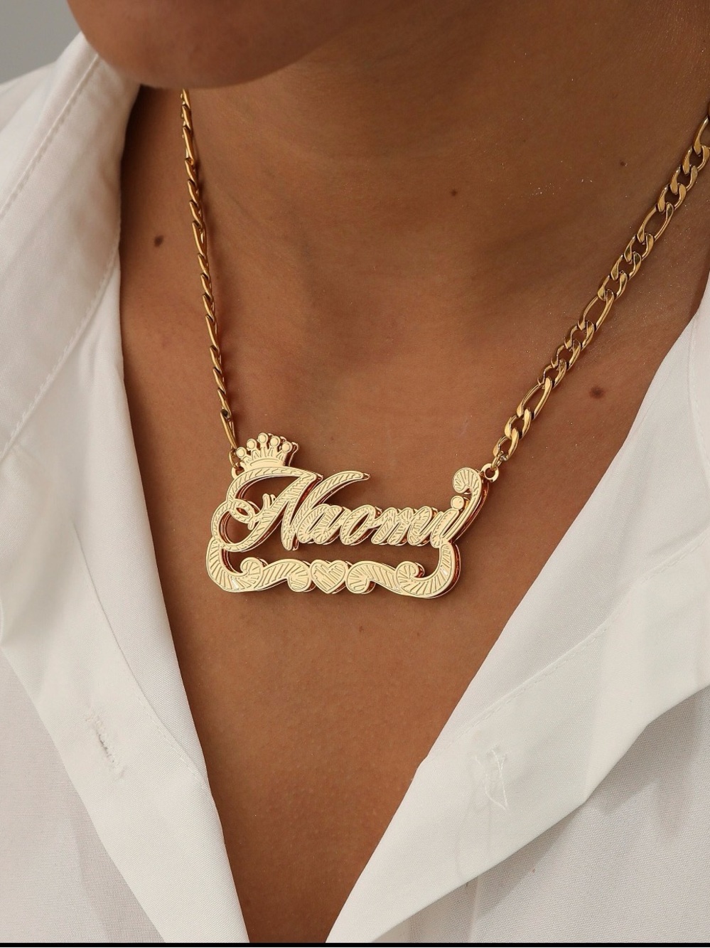 Custom Gold Nameplate Necklace - 'Lauren' Script Pendant